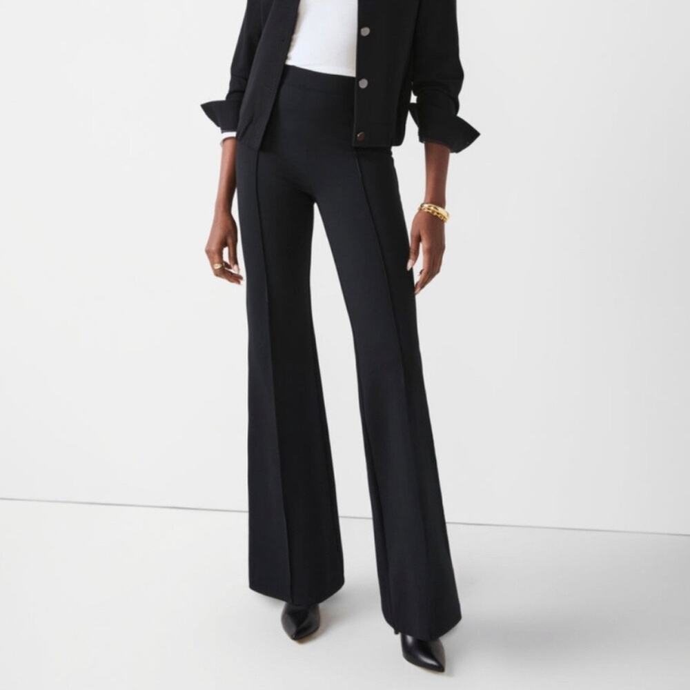 SPANX Perfect Fit Ponte Flare Pant Classic Black Hi Rise Womens Size M Regular